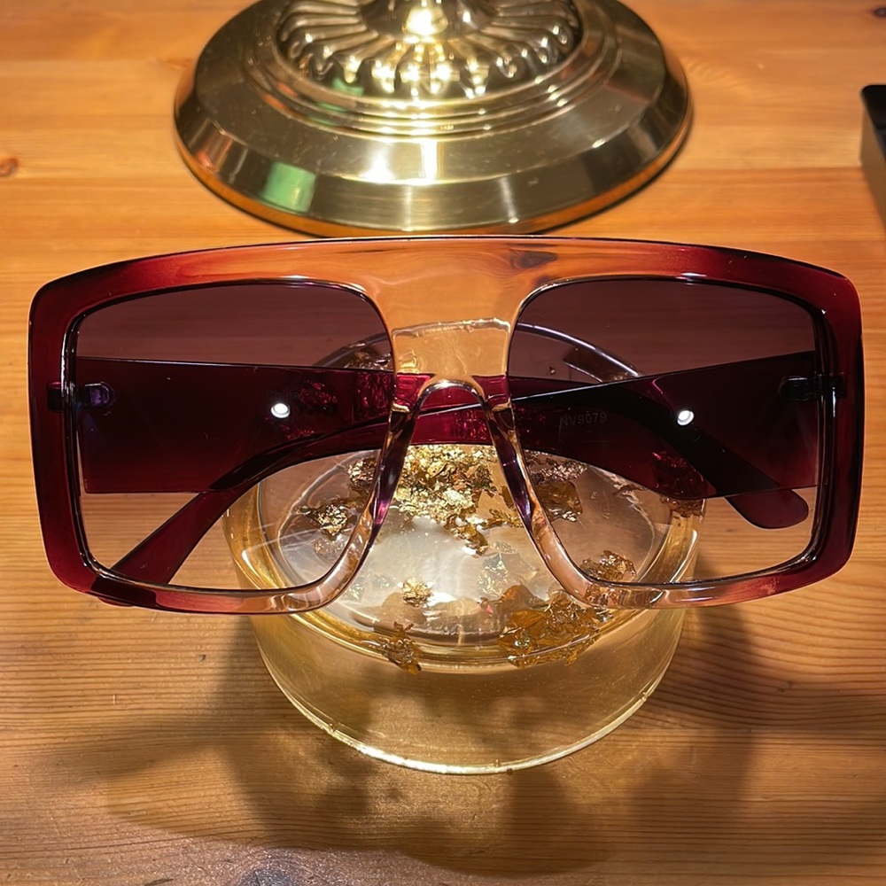 Purple Ombre Square Sunglasses and Dust Bag NWT